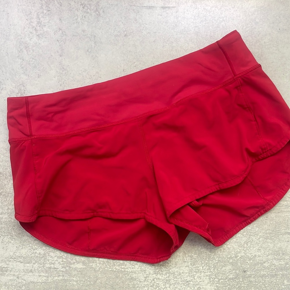 Lululemon Red Speed Up Shorts size 6